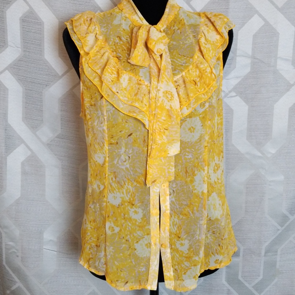 Forever 21 Yellow and White Blouse
